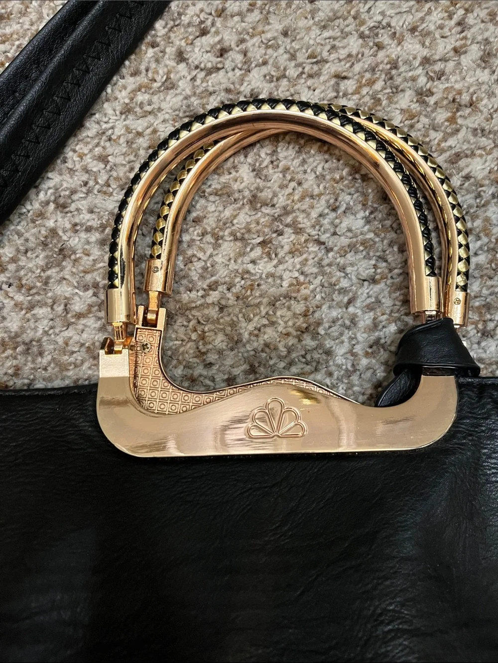 Black bag with gold accents